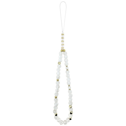 Husa MagSafe pentru Apple iPhone 17, Guess, IML Flowers with Pearl Strap, Alba