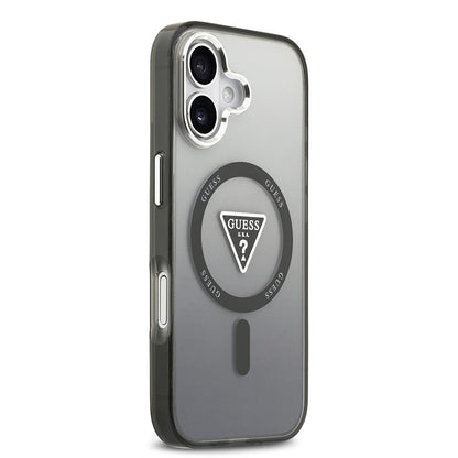 Husa MagSafe pentru Apple iPhone 17, Guess, IML Gradient Triangle Logo, Neagra