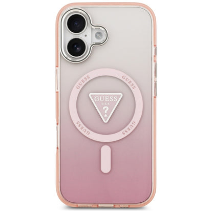 Husa MagSafe pentru Apple iPhone 17, Guess, IML Gradient Triangle Logo, Roz