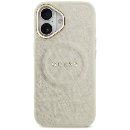 Husa MagSafe pentru Apple iPhone 17, Guess, Peony Hot Stamp, Bej