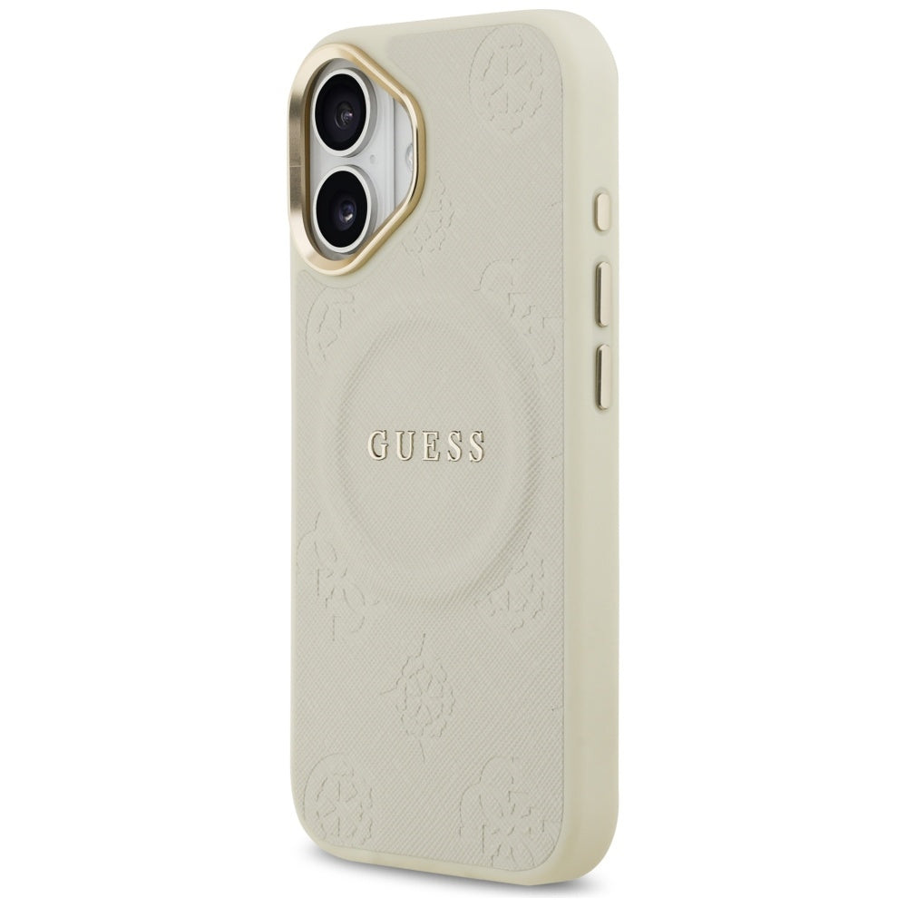 Husa MagSafe pentru Apple iPhone 17, Guess, Peony Hot Stamp, Bej