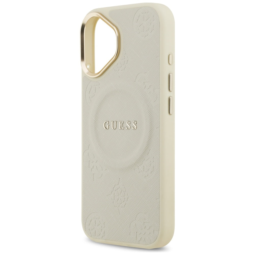 Husa MagSafe pentru Apple iPhone 17, Guess, Peony Hot Stamp, Bej