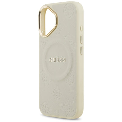 Husa MagSafe pentru Apple iPhone 17, Guess, Peony Hot Stamp, Bej