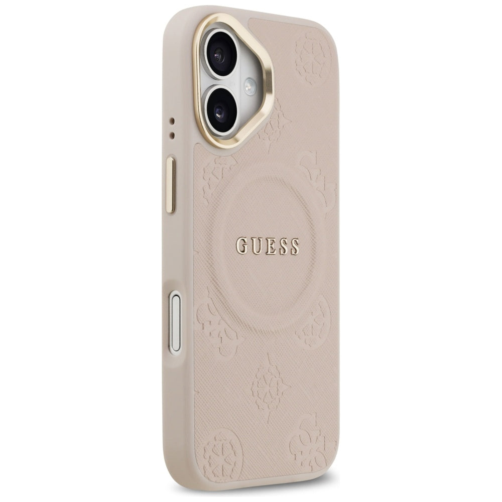 Husa MagSafe pentru Apple iPhone 17, Guess, Peony Hot Stamp, Roz