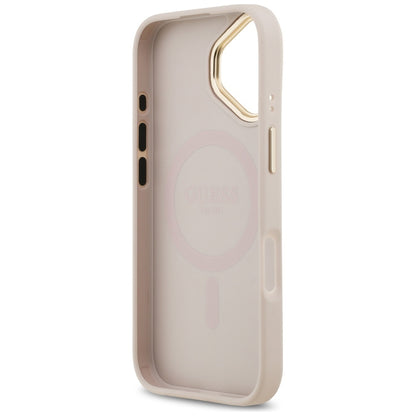 Husa MagSafe pentru Apple iPhone 17, Guess, Peony Hot Stamp, Roz