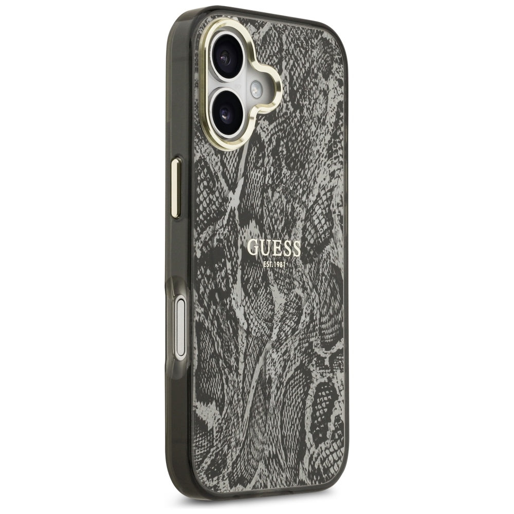 Husa MagSafe pentru Apple iPhone 17, Guess, Python Pattern, Neagra