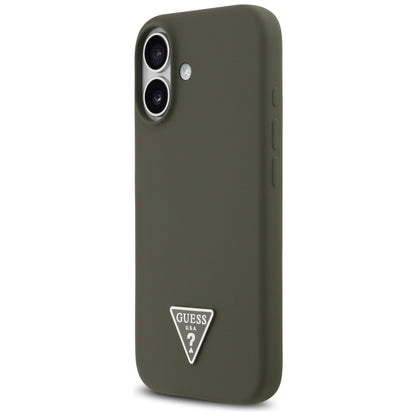 Husa MagSafe pentru Apple iPhone 17, Guess, Triangle Logo, Kaki