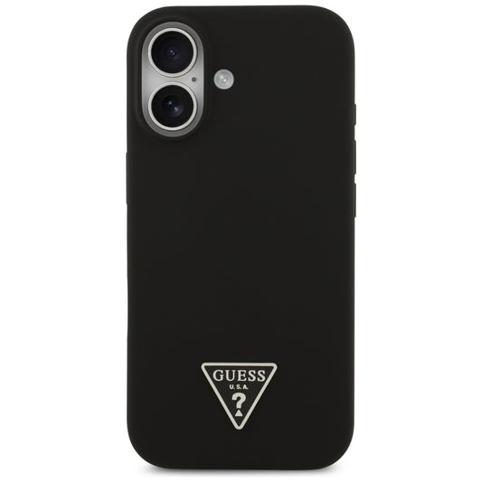 Husa MagSafe pentru Apple iPhone 17, Guess, Triangle Logo, Neagra