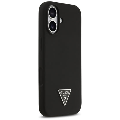 Husa MagSafe pentru Apple iPhone 17, Guess, Triangle Logo, Neagra