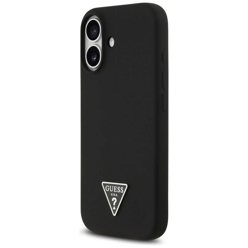 Husa MagSafe pentru Apple iPhone 17, Guess, Triangle Logo, Neagra