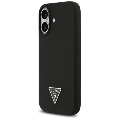 Husa MagSafe pentru Apple iPhone 17, Guess, Triangle Logo, Neagra