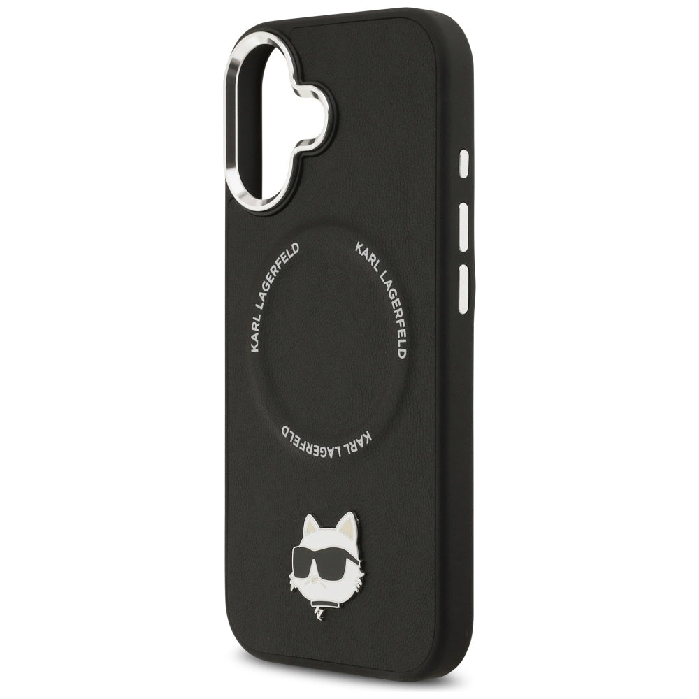Husa MagSafe pentru Apple iPhone 17, Karl Lagerfeld, Choupette Pin, Neagra