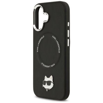 Husa MagSafe pentru Apple iPhone 17, Karl Lagerfeld, Choupette Pin, Neagra