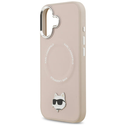 Husa MagSafe pentru Apple iPhone 17, Karl Lagerfeld, Choupette Pin, Roz