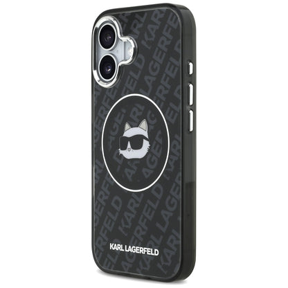 Husa MagSafe pentru Apple iPhone 17, Karl Lagerfeld, IML Choupette`s Head, Neagra