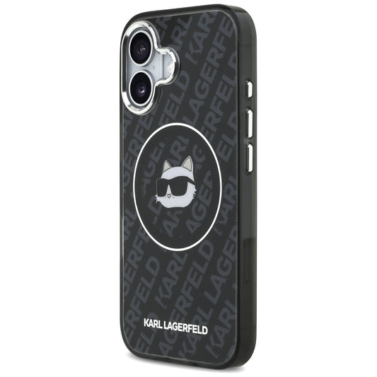 Husa MagSafe pentru Apple iPhone 17, Karl Lagerfeld, IML Choupette`s Head, Neagra