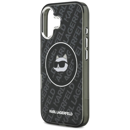 Husa MagSafe pentru Apple iPhone 17, Karl Lagerfeld, IML Choupette`s Head, Neagra
