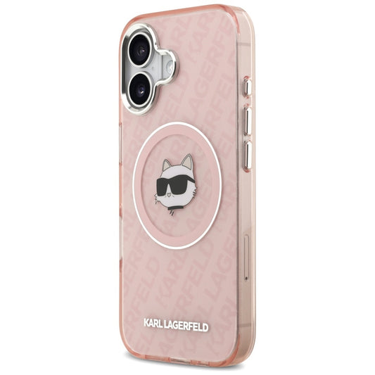 Husa MagSafe pentru Apple iPhone 17, Karl Lagerfeld, IML Choupette`s Head, Roz