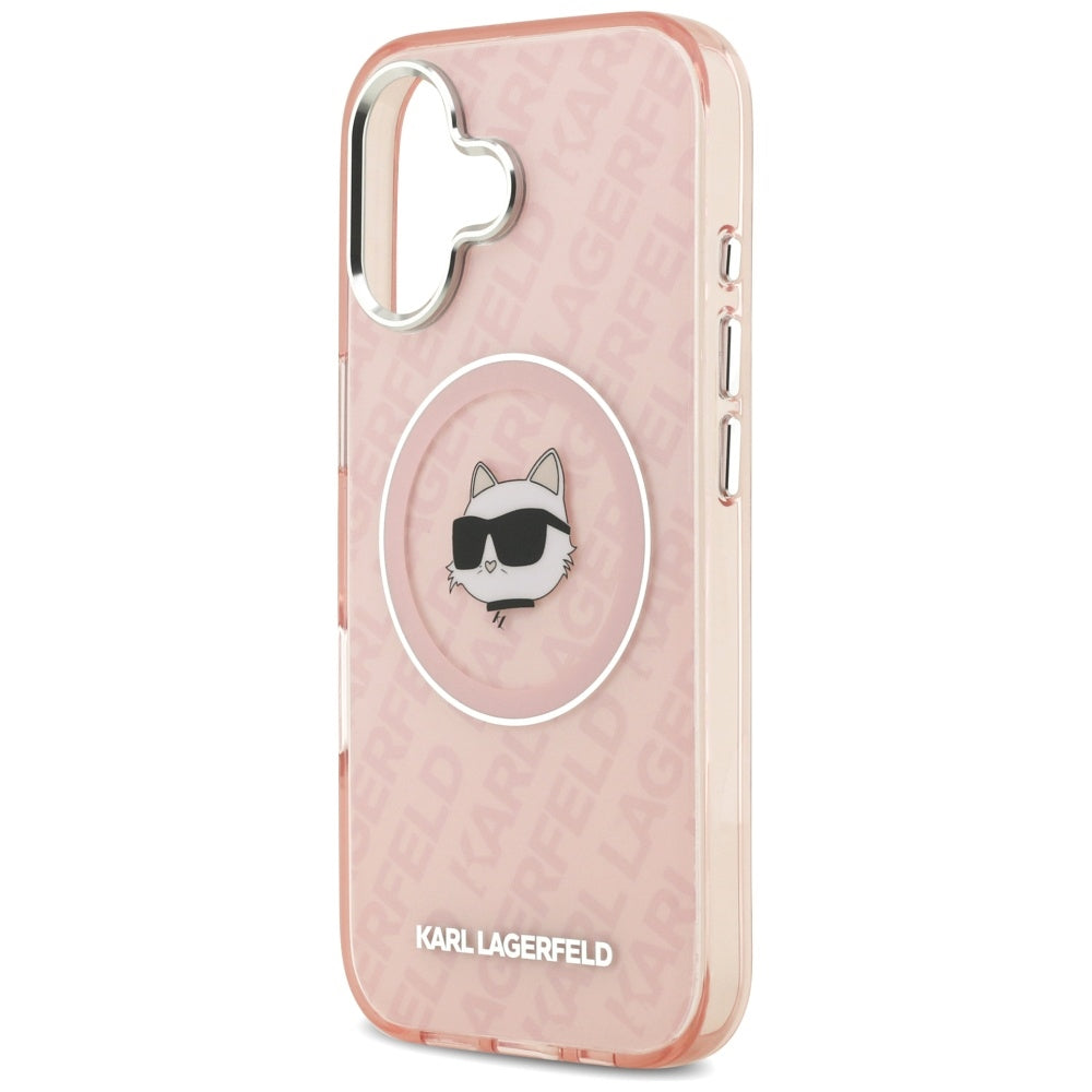 Husa MagSafe pentru Apple iPhone 17, Karl Lagerfeld, IML Choupette`s Head, Roz