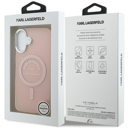 Husa MagSafe pentru Apple iPhone 17, Karl Lagerfeld, IML Logo RSG, Roz