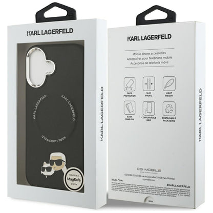 Husa MagSafe pentru Apple iPhone 17, Karl Lagerfeld, Karl & Choupette Pins, Neagra
