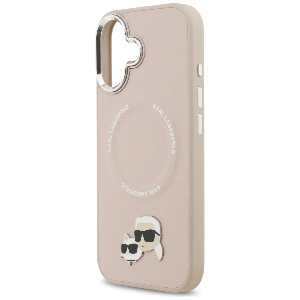 Husa MagSafe pentru Apple iPhone 17, Karl Lagerfeld, Karl & Choupette Pins, Roz