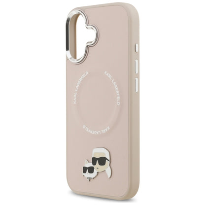 Husa MagSafe pentru Apple iPhone 17, Karl Lagerfeld, Karl & Choupette Pins, Roz