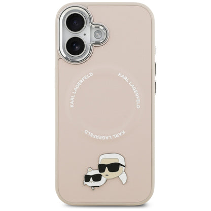 Husa MagSafe pentru Apple iPhone 17, Karl Lagerfeld, Karl & Choupette Pins, Roz