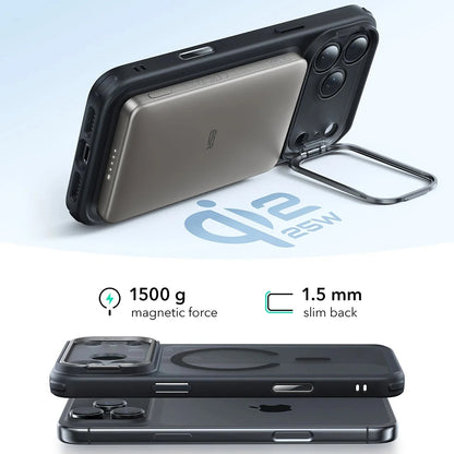 Husa MagSafe pentru Apple iPhone 17 Pro, ESR, Classic Hybrid Kickstand, Neagra Satinata