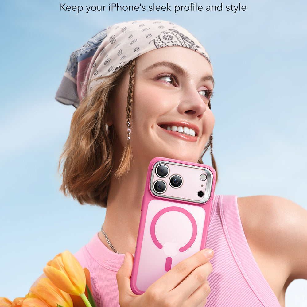 Husa MagSafe pentru Apple iPhone 17 Pro, ESR, Classic Hybrid Kickstand, Roz Satinata