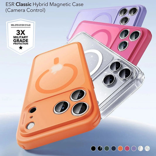 Husa MagSafe pentru Apple iPhone 17 Pro, ESR, Classic Hybrid, Portocalie Satinata