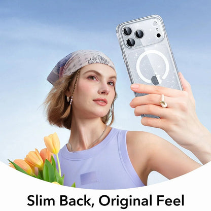 Husa MagSafe pentru Apple iPhone 17 Pro, ESR, Classic Hybrid Shimmer, Transparenta