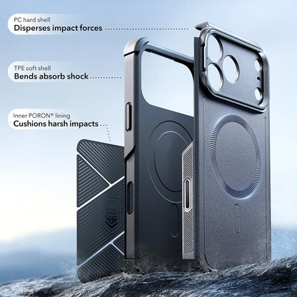 Husa MagSafe pentru Apple iPhone 17 Pro, ESR, Cyber Armor Kickstand, Gri