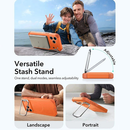 Husa MagSafe pentru Apple iPhone 17 Pro, ESR, Cyber Armor Kickstand, Portocalie