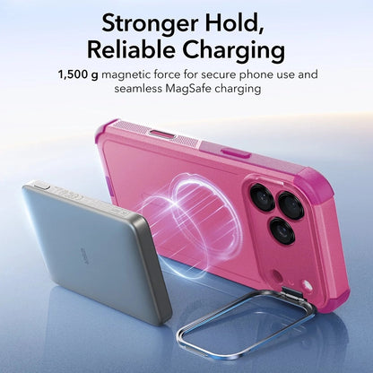 Husa MagSafe pentru Apple iPhone 17 Pro, ESR, Cyber Armor Kickstand, Roz