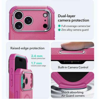Husa MagSafe pentru Apple iPhone 17 Pro, ESR, Cyber Armor Kickstand, Roz