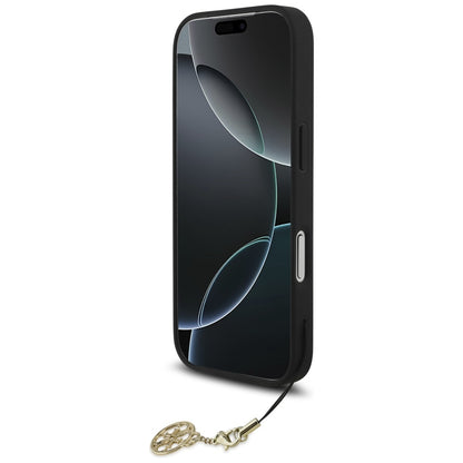 Husa MagSafe pentru Apple iPhone 17 Pro, Guess, 4G Charm Cradle, Neagra