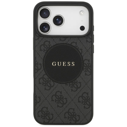 Husa MagSafe pentru Apple iPhone 17 Pro, Guess, 4G Circle Classic Logo, Neagra