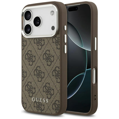 Husa MagSafe pentru Apple iPhone 17 Pro, Guess, 4G Classic Logo, Maro