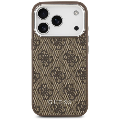 Husa MagSafe pentru Apple iPhone 17 Pro, Guess, 4G Classic Logo, Maro