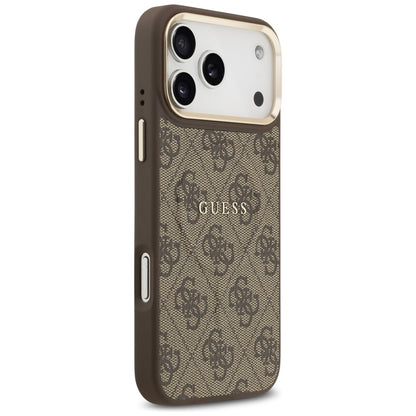 Husa MagSafe pentru Apple iPhone 17 Pro, Guess, 4G Classic, Maro