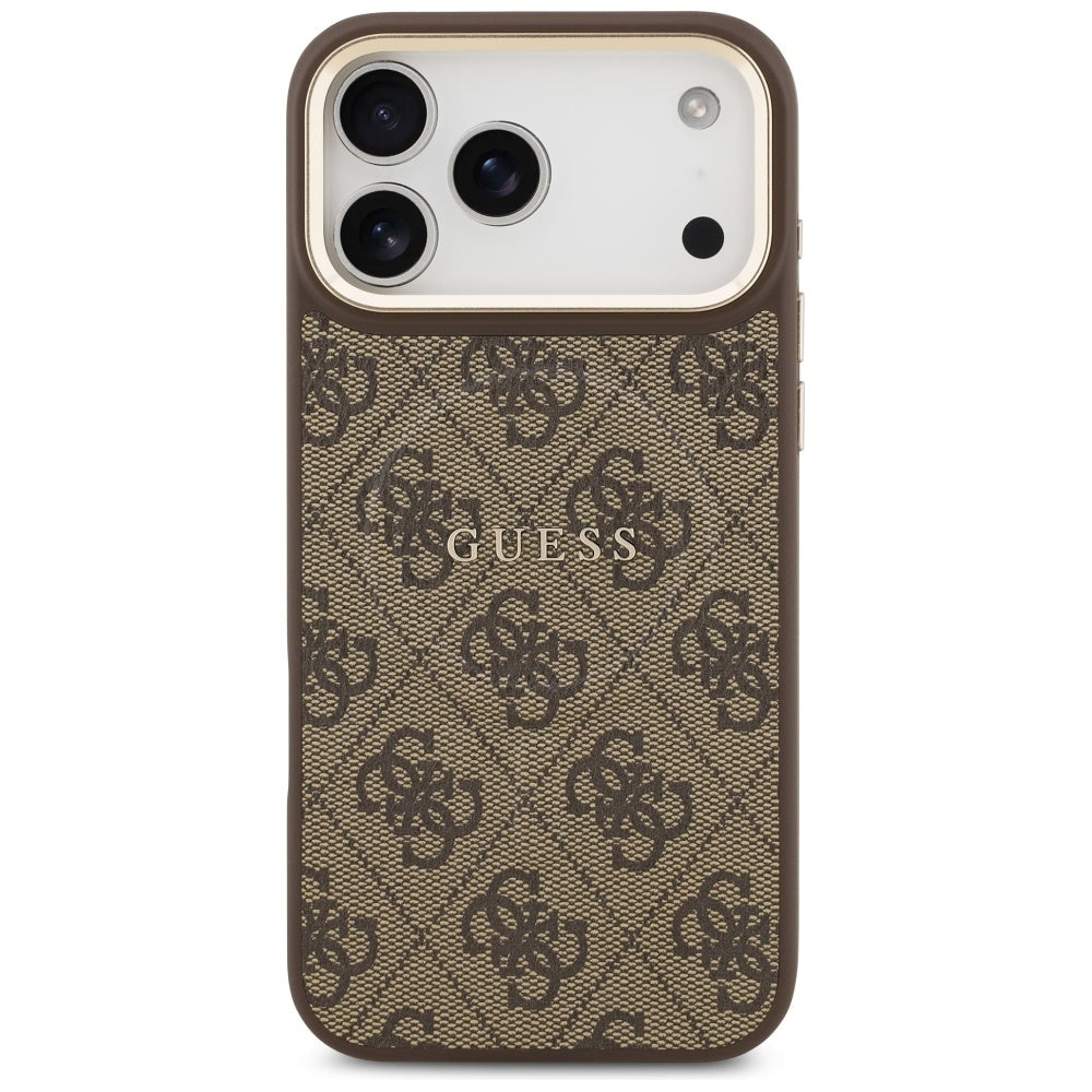 Husa MagSafe pentru Apple iPhone 17 Pro, Guess, 4G Classic, Maro