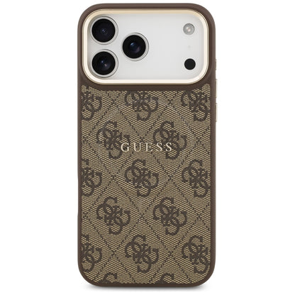 Husa MagSafe pentru Apple iPhone 17 Pro, Guess, 4G Classic, Maro