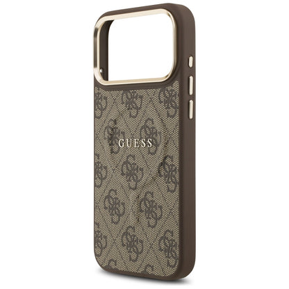 Husa MagSafe pentru Apple iPhone 17 Pro, Guess, 4G Classic, Maro