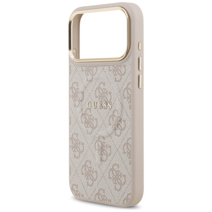 Husa MagSafe pentru Apple iPhone 17 Pro, Guess, 4G Classic, Roz