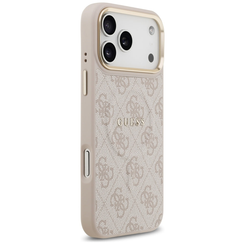 Husa MagSafe pentru Apple iPhone 17 Pro, Guess, 4G Classic, Roz