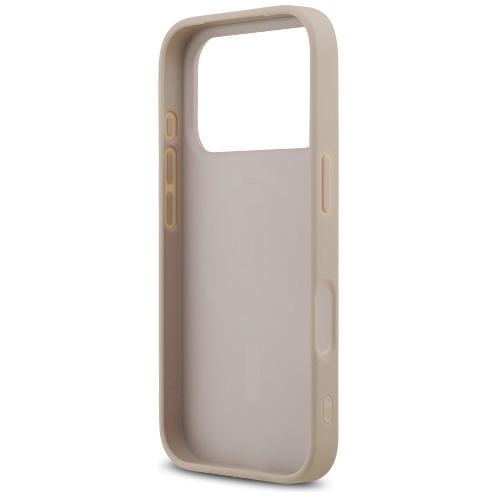 Husa MagSafe pentru Apple iPhone 17 Pro, Guess, 4G Ring Classic Logo, Roz