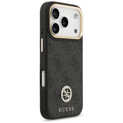 Husa MagSafe pentru Apple iPhone 17 Pro, Guess, 4G Strass Logo, Neagra