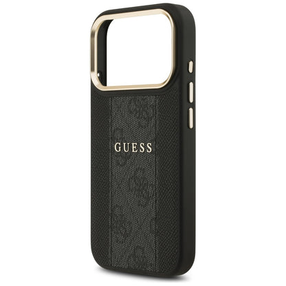 Husa MagSafe pentru Apple iPhone 17 Pro, Guess, 4G Stripe, Neagra