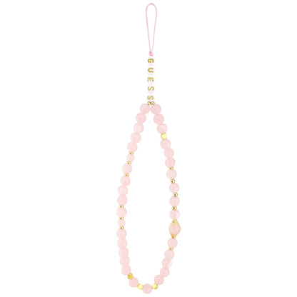 Husa MagSafe pentru Apple iPhone 17 Pro, Guess, 4G Triangle Logo with Pearl Strap, Roz